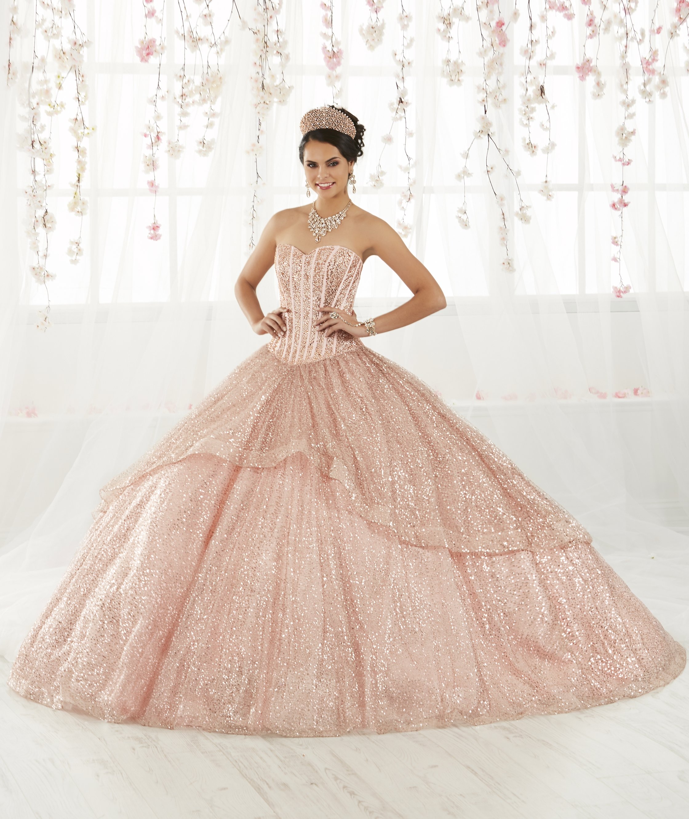 Strapless Glitter Quinceanera Dress - Toledoz Boutique