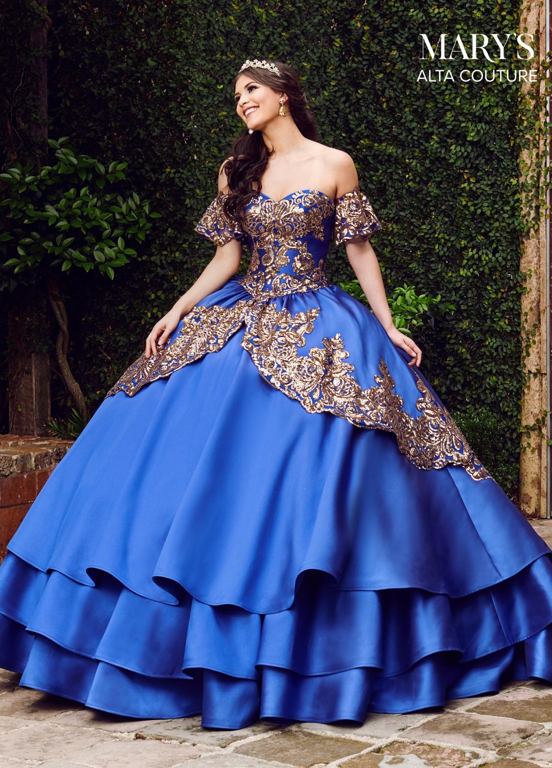 Quinceanera Couture Dresses In Royal/Gold, Emerald Green/Gold, Or